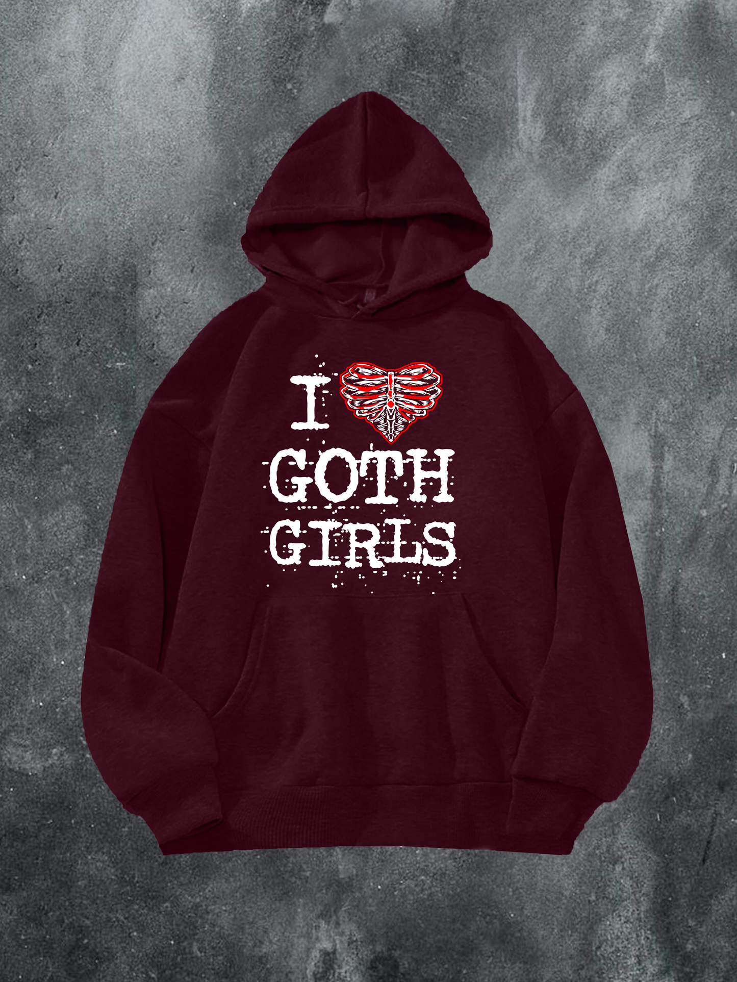 I Heart Goth Girls Skeleton Hoodie