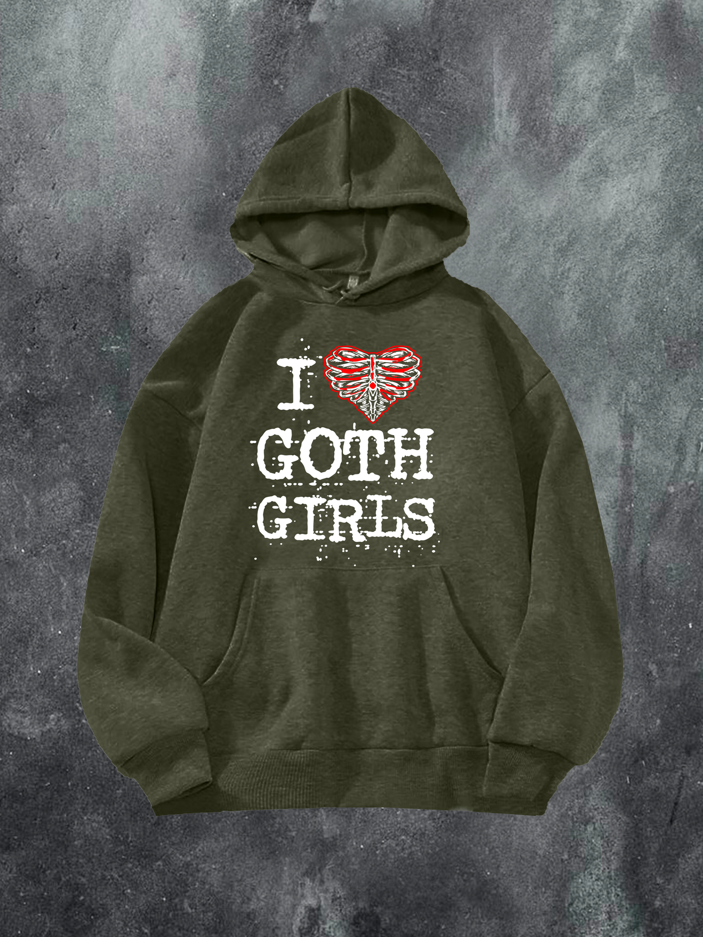 I Heart Goth Girls Skeleton Hoodie
