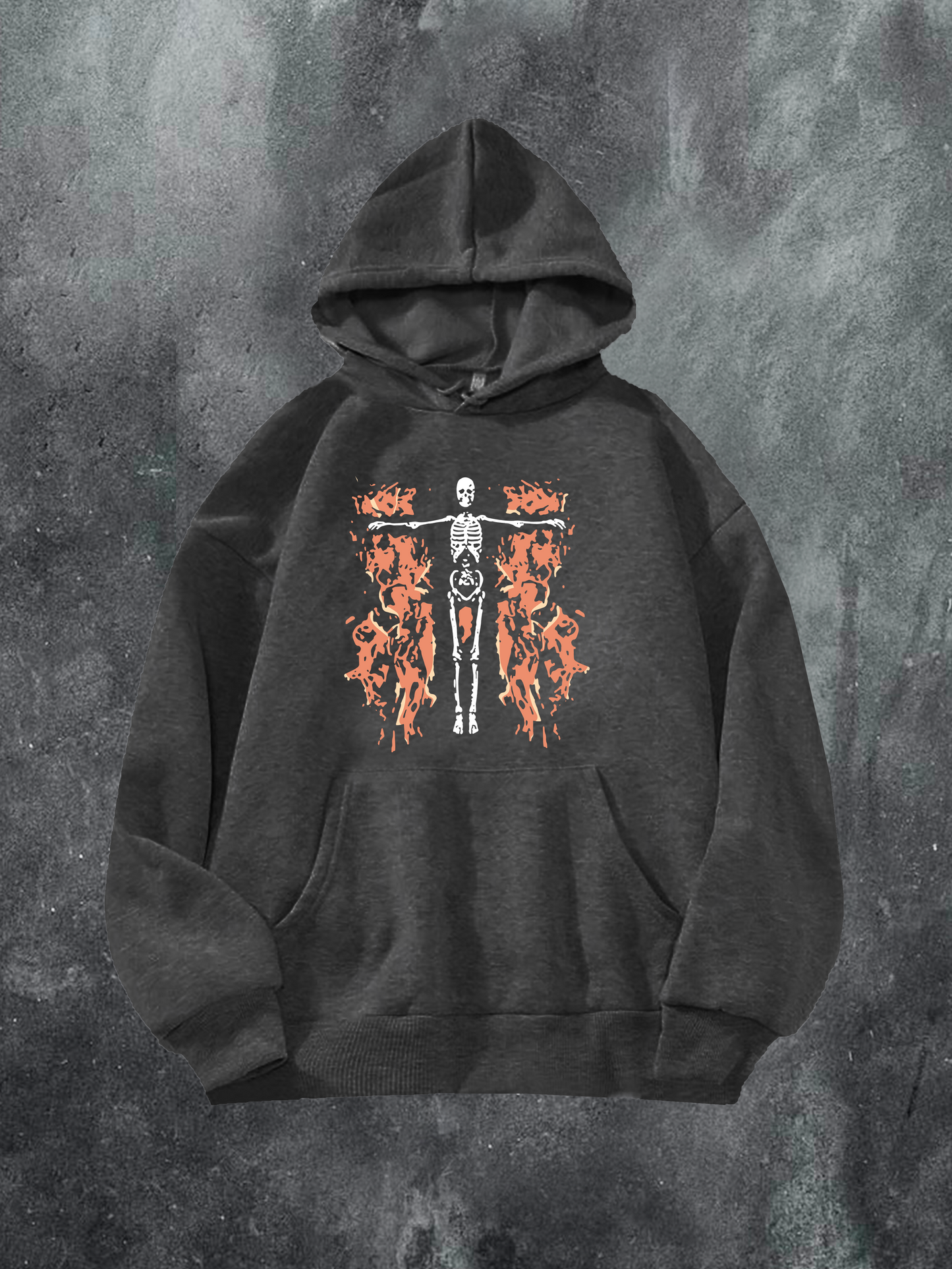 Skeleton Trapped in Fire Hoodie