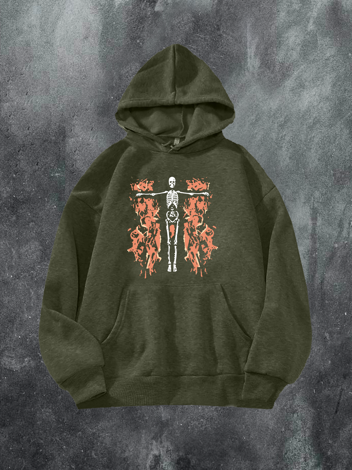 Skeleton Trapped in Fire Hoodie