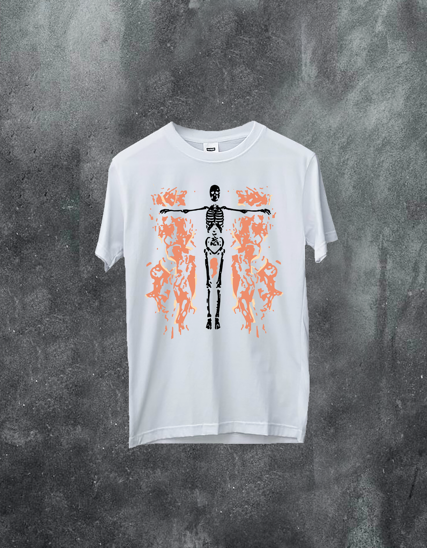 Skeleton Trapped in Fire Tee