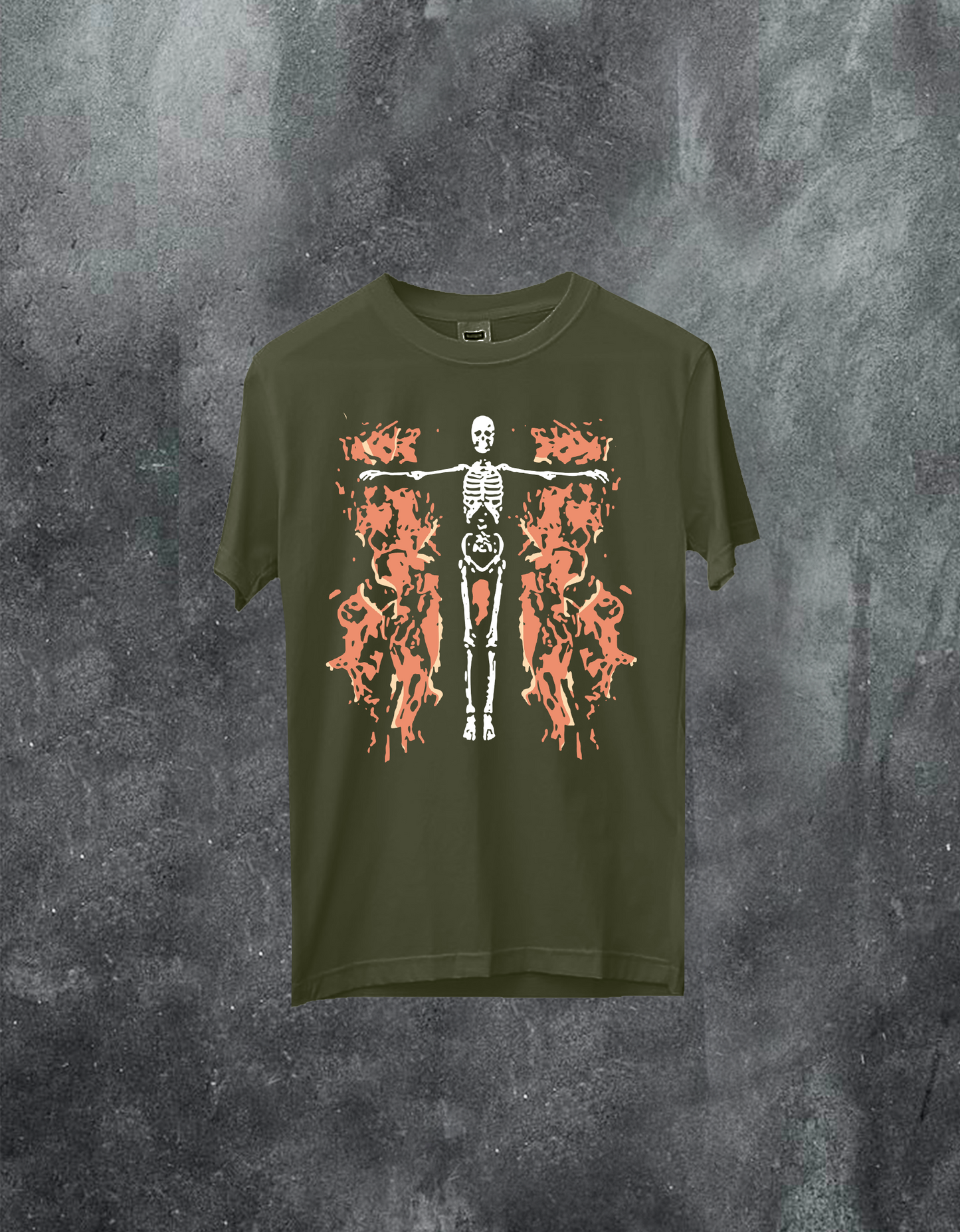 Skeleton Trapped in Fire Tee