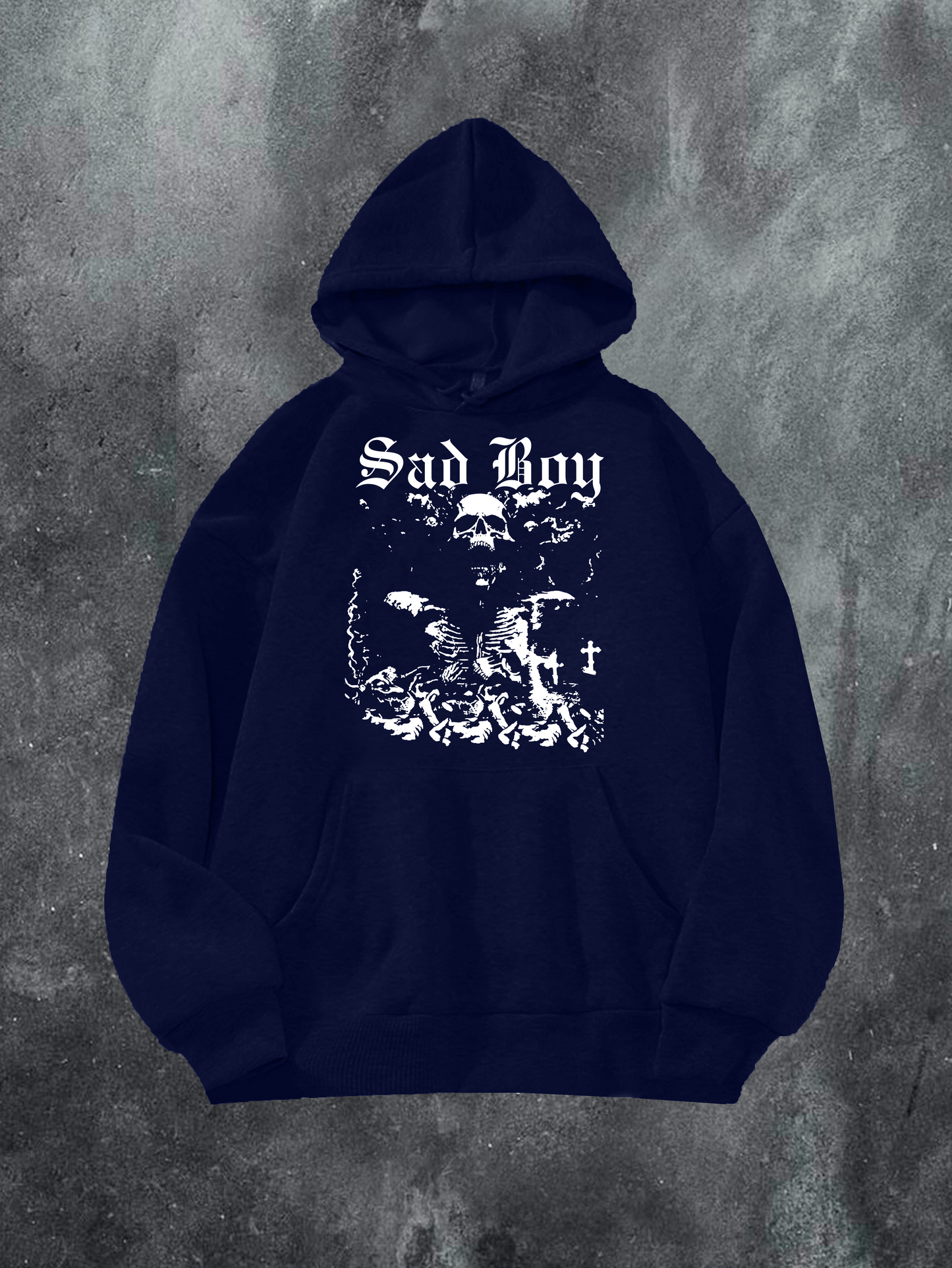 Sad Boy Skeleton Crosses Hoodie