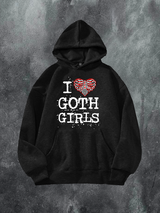 I Heart Goth Girls Skeleton Hoodie