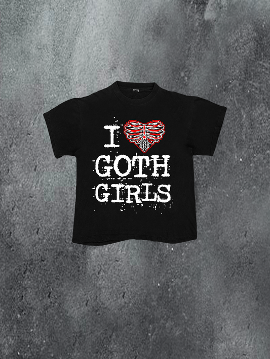 I Heart Goth Girls Skeleton Tee