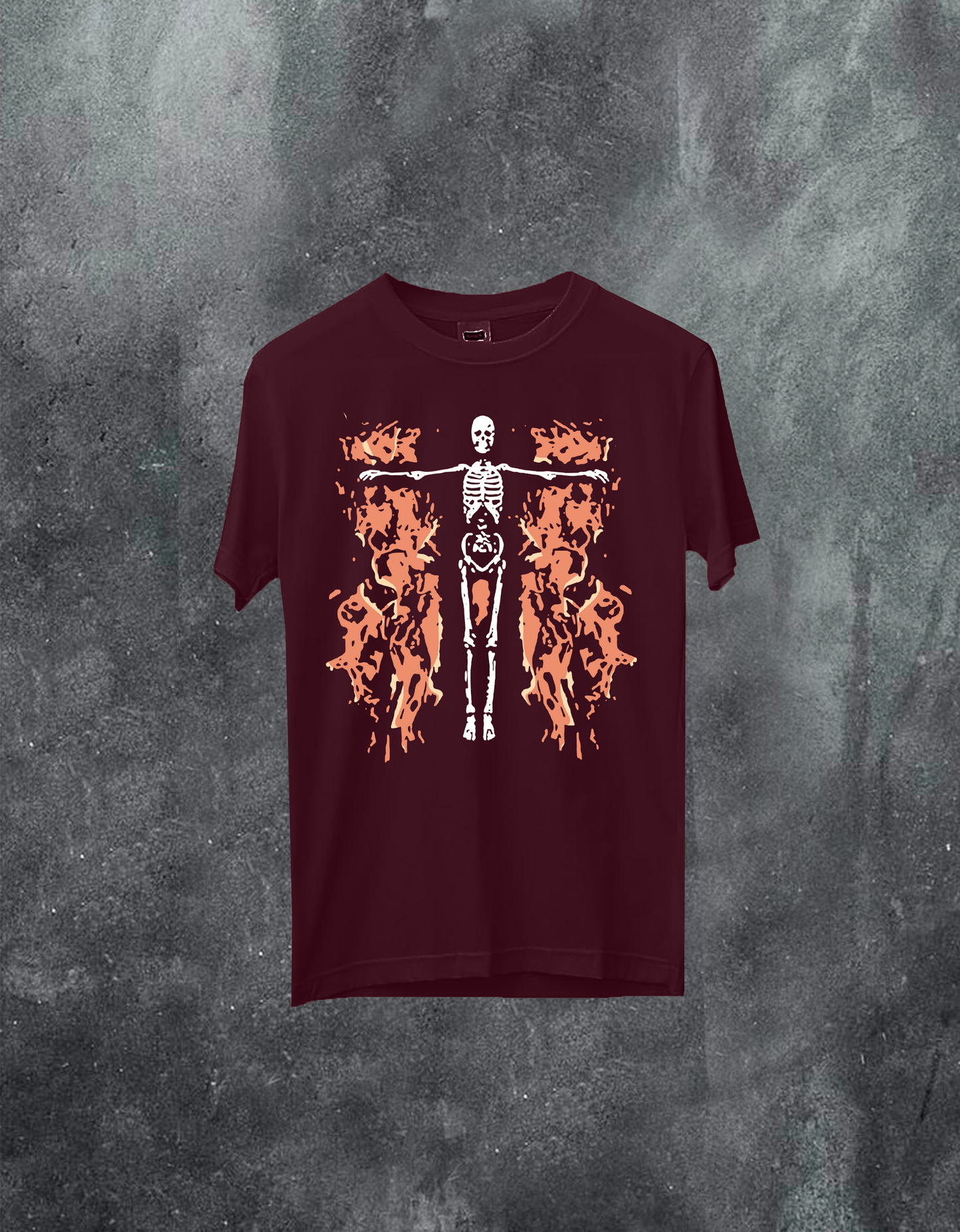 Skeleton Trapped in Fire Tee
