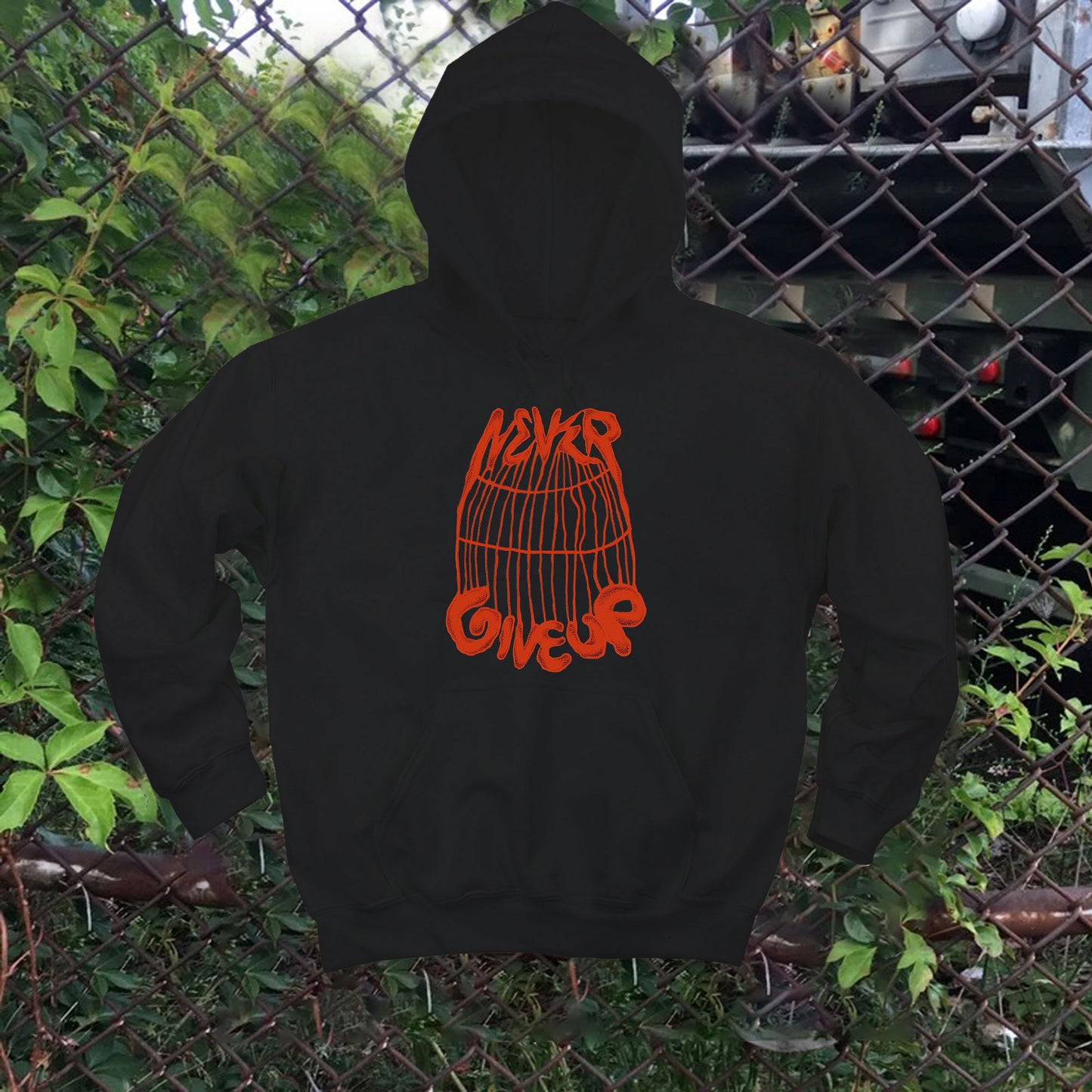Never Give Up Cage Hoodie